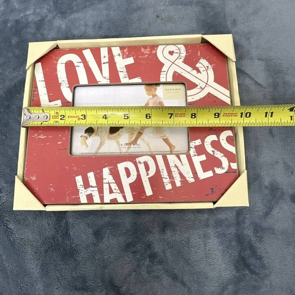 Sonoma Accents Love And Happiness Photo Frame 4x6 Wood